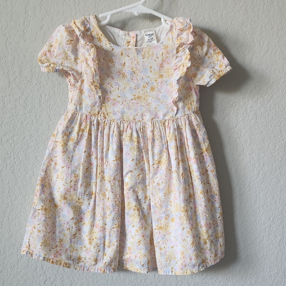 OshKosh B'gosh Girls' Yellow Floral Ruffle Dress